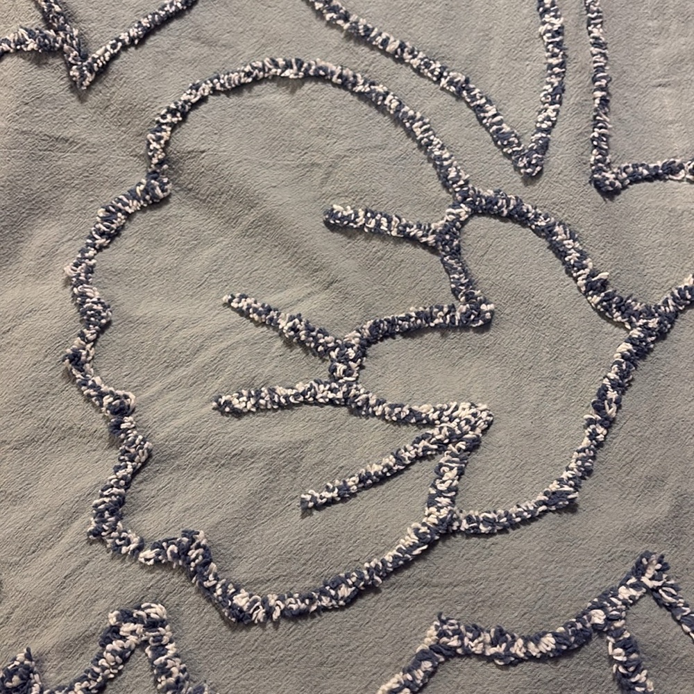 UO Shower Curtain Cover. Margot Chenille Abstract Design*10 Top Hang Buttonholes